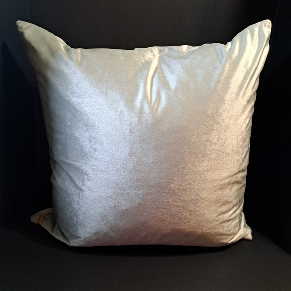 Calllisto Home Light Aqua Metallic Embroidered Velvet Accent Throw Pillow - Picture 3 of 9